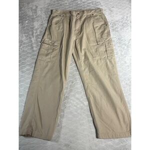 Insect Shield Mens Khaki Cargo Hiking Pants 36x30 Tan Cotton Outdoor Camping